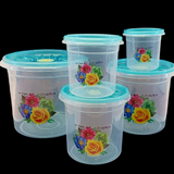 Pretty Neat 5pcs Airtight Multi-Purpose Plastic Grains, Staples & Snack Storage Jar Set(Random Colors Will be sent)