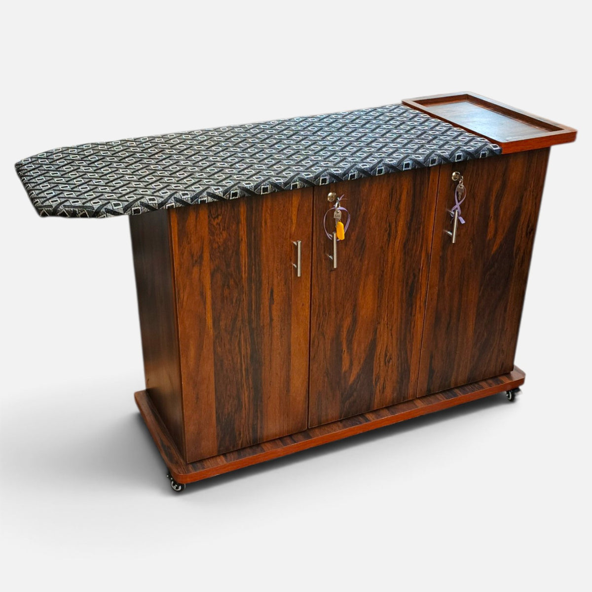 Large Size Iron Stand With Movable Wheels & Cabinet Space