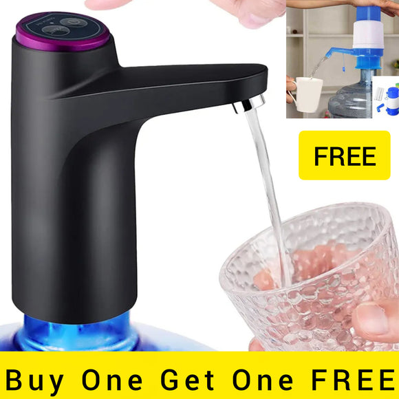 Buy One Get One FREE Automatic Electric 1200mah Battery Rechargeable Water Dispenser Pump With Manual Push Pump