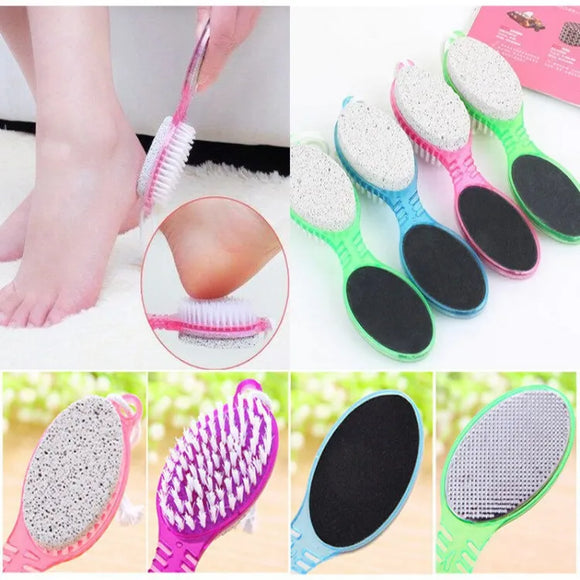 Multi-Purpose 4-in-1 Small-Size Nail, Skin, Foot Cleaning Pedicure Soft Brush ( Random Color Will be Sent)