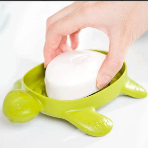 Turtle Plastic Soap Dish With Bottom Drain Holes( Random Colors Will Be Sent)