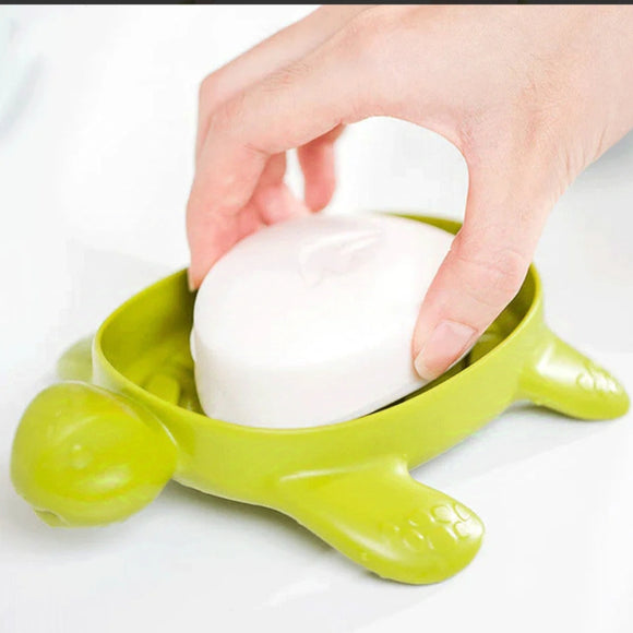 Turtle Plastic Soap Dish With Bottom Drain Holes( Random Colors Will Be Sent)