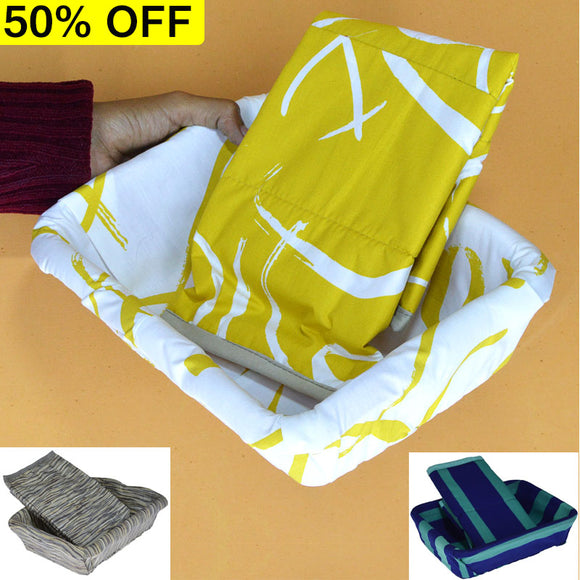 Rectangle Cotton Roti Food Storage Basket With Cotton Soft Cloth ( Random Colors Will Be Sent )