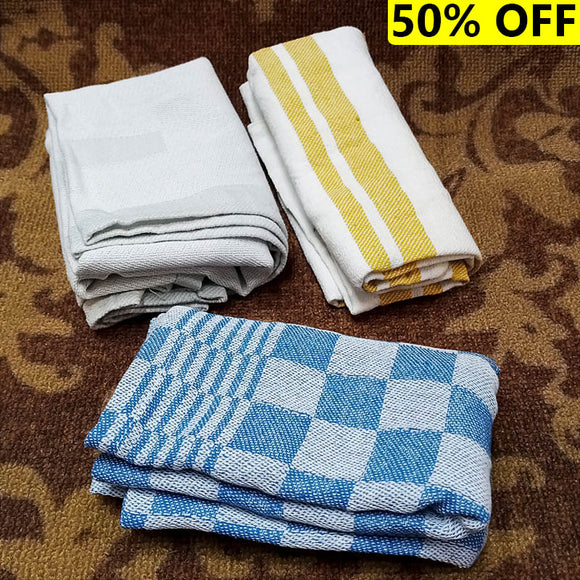 Pack Of 3pcs Cotton Printed 24 X 24 Inches Roti Rumal Cloth (Random Colors Will Be Sent )