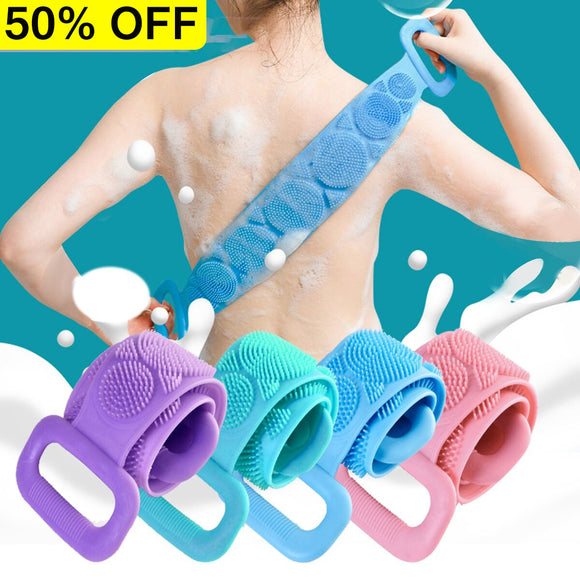 Bath Shower Silicone Body Brush Belt ( Blue Color )