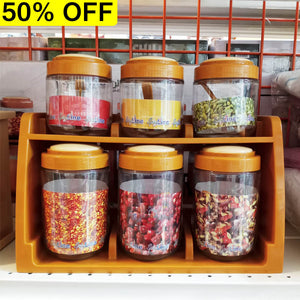 Brite Spice Line Masala Stand Rack With Spoons ( Random Colors Will Be Sent)