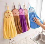 Hanging Cotton Kitchen Water Absorbing Hand Cleaning Towel ( Random Colors )