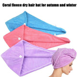 Soft Cotton Hair Fast Drying Ladies Towel For Hairs Wrap Quick Cap ( Random Colors )