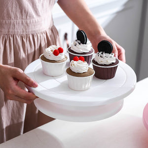 Rotating White Plastic Cake Turn Table For Cake & Pastry Decorating