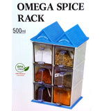 Omega Hut-Shape Masala & Spices Storage Rack With Spoons ( Random Colors Will Be Sent)