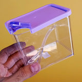 Novel Pack Of 2pcs Small-Size 150-Grams Air-Tight Crystal Plastic Jar ( Random Colors )