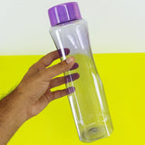 Pack Of 2pcs Double Summer Transparent Plastic One-Litre Fridge Water Bottle Set ( Random Colors )