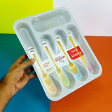 Mustang Plastic Cutlery Spoon Set Organizing Drawer Storage Tray ( Random Colors Will Be Sent)