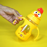 Chicken Baby Plastic 300ml Bottle With Nipple Straw