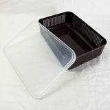 Aroni Rectangle Medium-Size Multi-Purpose Storage Basket With Transparent Cover ( Random Colors Will Be Sent )
