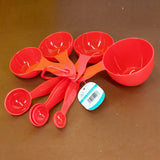 Pack Of 8pcs Measuring Plastic Cup Set & Spoon