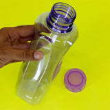 Pack Of 2pcs Double Summer Transparent Plastic One-Litre Fridge Water Bottle Set ( Random Colors )