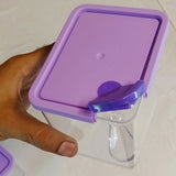Novel Pack Of 2pcs Small-Size 150-Grams Air-Tight Crystal Plastic Jar ( Random Colors )