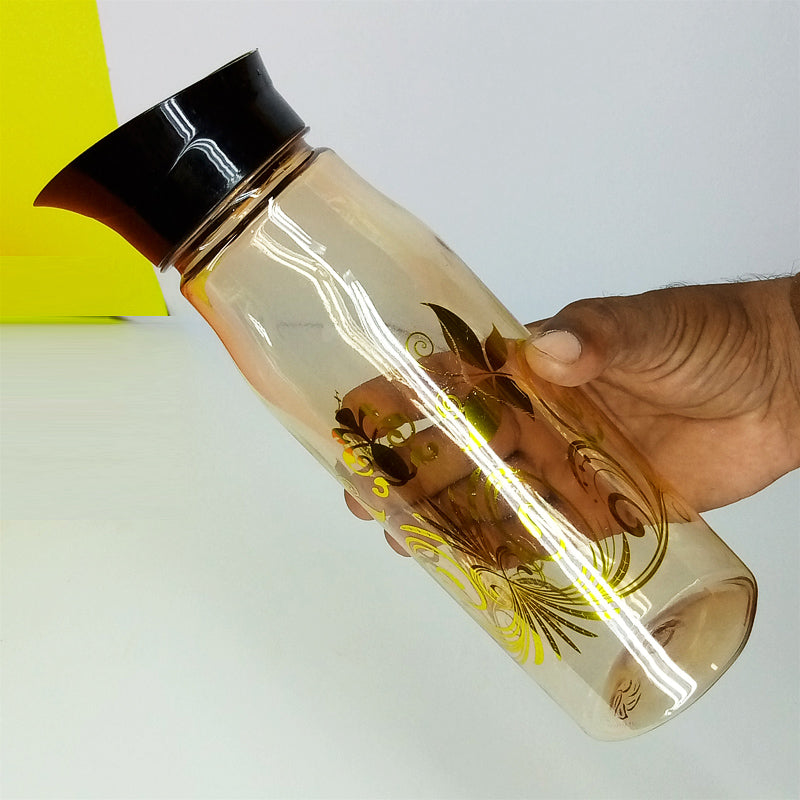 Flora Plastic 900ml Printed Pet Kitchen Multi-Purpose Oil & Water Bottle ( Random Colors )
