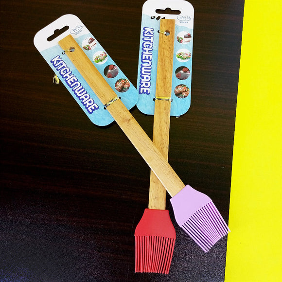 Silicon Oil Brush With Wooden Handle ( Random Colors Will be Sent )