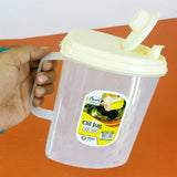 Aroni 1-Litre Kitchen Plastic Transparent Oil Jug ( Random Colors )