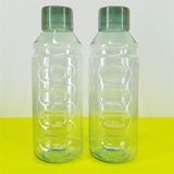 Appollo Pack Of 2pcs Crystal Transparent Plastic One Litre Fridge Water Bottle Set ( Random Colors )