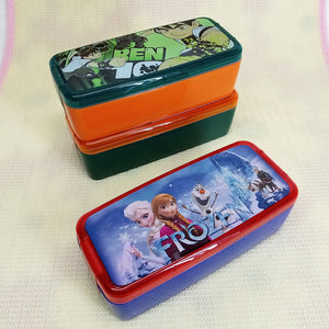 Appollo Bunny 2-Layer Plastic Small Size Kids Lunch Box ( Random Colors Will Be Sent)
