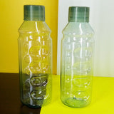 Appollo Pack Of 2pcs Crystal Transparent Plastic One Litre Fridge Water Bottle Set ( Random Colors )