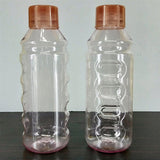 Appollo Pack Of 2pcs Crystal Transparent Plastic One Litre Fridge Water Bottle Set ( Random Colors )