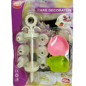 Cake Mould And Cake Decoration Nozzle Set ( Random Colors )