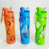 Beli Double Mouth Dual Nozzle 650ml Transparent Plastic Water Bottle