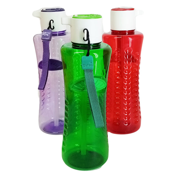 Safari 700ml Sunny Plastic Water Bottle With Straw ( Random Colors Will Be Sent)