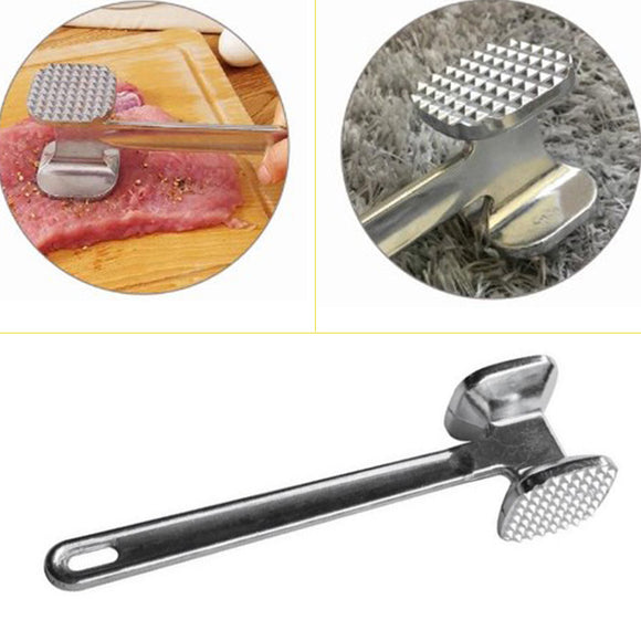 Two Side Stainless Steel Silver Meat Tenderizer Hammer