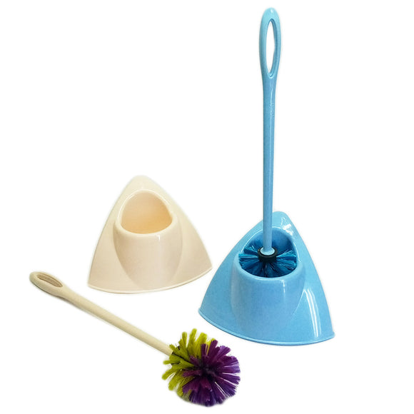 Toilet Cleaning Brush With Plastic Stand(Random Colors Will be sent)