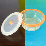 Foldable Collapsible Silicon Round Medium Size 900ml Air-Tight Bowl ( Random Color )