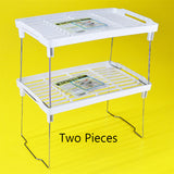 Maxware Stack-able / Attachable & Foldable Space Saver Mini Kitchen Shelf Rack ( One Piece )