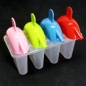 Omega 4pcs Multi-Color Ice Cream Lolly Plastic Mold