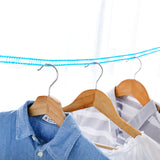 Cloth-Line (5-Meters) Laundry Non-Slip Hanging Rope With Metal Hooks ( Random Colors Will Be Sent)