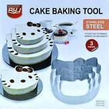 Kitty Meow Stainless Steel Cake Baking Cutter Shaping 3pcs Tool Set
