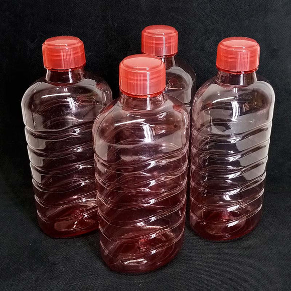 Surprise Pack Of 4pcs Plastic 1-Litre Fridge Water Bottle ( Random Colors )