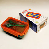 Appollo 2-Portion Mario Plastic Tiffin & Lunch-Box With Spoon Fork ( Random Colors )