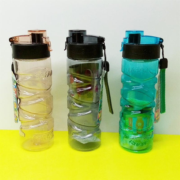 Safari Bravo 1-Litre Transparent Plastic Water Bottle (Random Colors Will Be Sent)