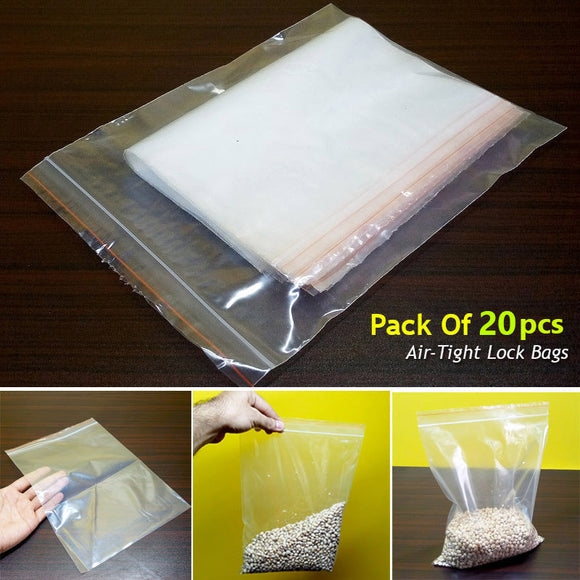 Pack Of 20pcs Disposable Transparent Plastic 6 X 8 inches Airtight Food Storage Bag