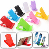 Foldable Mini Portable Plastic Normal-Quality Mobile Phone Horizontal Holder Stand ( Random Colors )