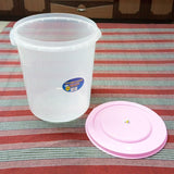 AKP Transparent Plastic 8-Liters Round Food Storage Jar ( Random Colors Will Be Sent)