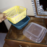 Maxware Medium-Size Dual Plastic Strainer Bowl Basket  (Random Colors)