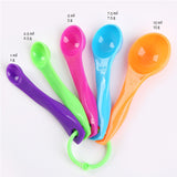 Multi-Color Small 5pcs Measuring Plastic Spoon Set
