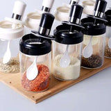 Single 1pc Condiment 250ml Glass Bottle Spice Jar with Spoon