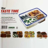 King Taste Time  4-Partition Plastic Air-Tight Lunchbox