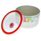 Fresh 3Pcs Ceramic Large-Size Bowl Set With Plastic Airtight Lid ( Random Colors )
